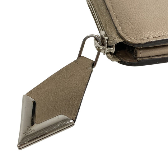 LOUIS VUITTON Long Wallet Purse leather beige L-shaped zipper Portefeuille M60147 Comet Parnassus Women Used Authentic