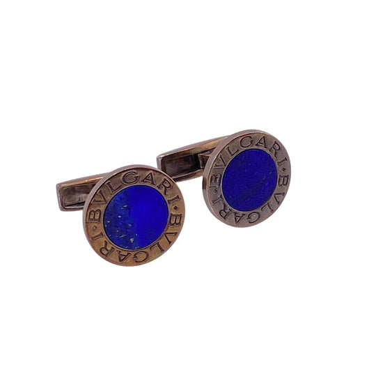 BVLGARI cuffs Gold Plated blue Bulgari Bulgari lapis lazuli Bulgari Bulgari mens Used Authentic