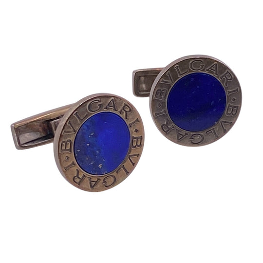 BVLGARI cuffs Gold Plated blue Bulgari Bulgari lapis lazuli Bulgari Bulgari mens Used Authentic