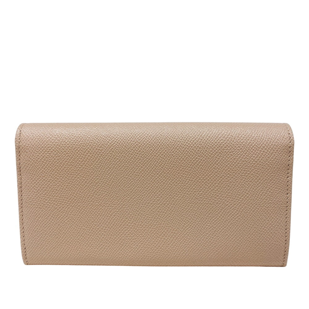 BVLGARI Long Wallet Purse 30413 leather pink clip Logo clip Women Used Authentic