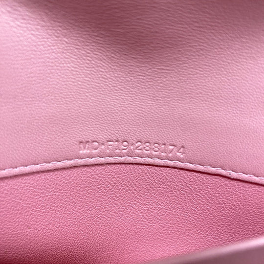 BVLGARI Long Wallet Purse 30413 leather pink clip Logo clip Women Used Authentic