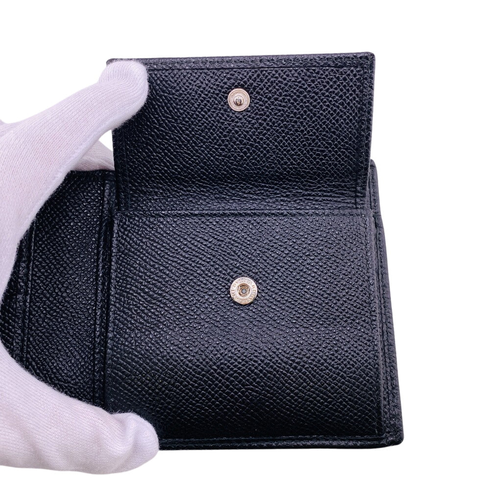 BVLGARI Bifold Wallet leather black Bulgari Bulgari Man mens Used Authentic