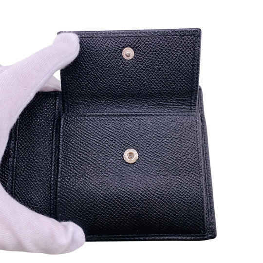 BVLGARI Bifold Wallet leather black Bulgari Bulgari Man mens Used Authentic