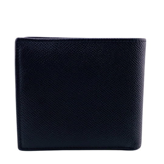BVLGARI Bifold Wallet leather black Bulgari Bulgari Man mens Used Authentic