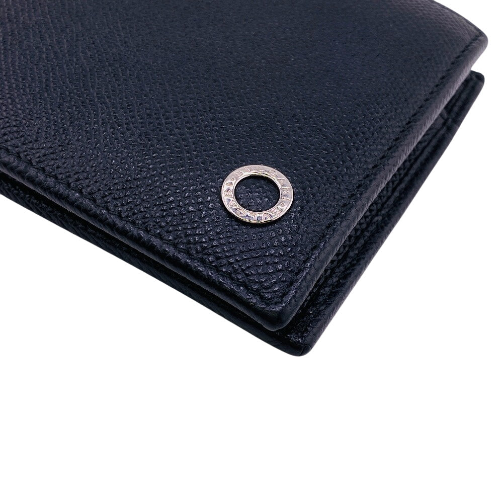 BVLGARI Bifold Wallet leather black Bulgari Bulgari Man mens Used Authentic
