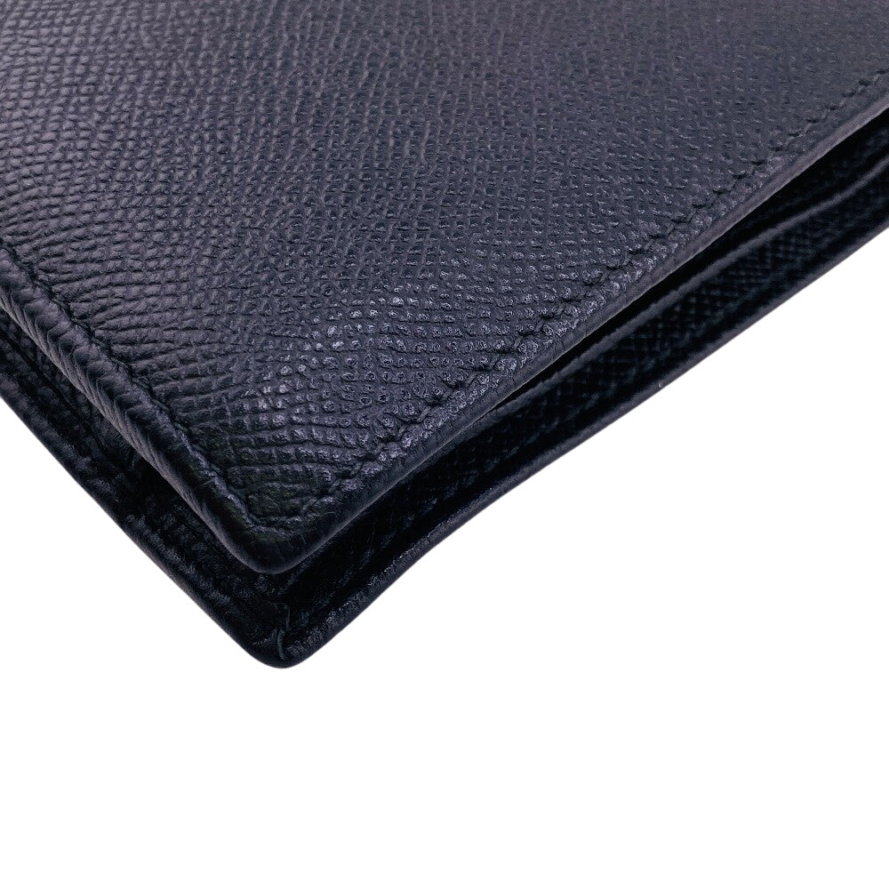 BVLGARI Bifold Wallet leather black Bulgari Bulgari Man mens Used Authentic