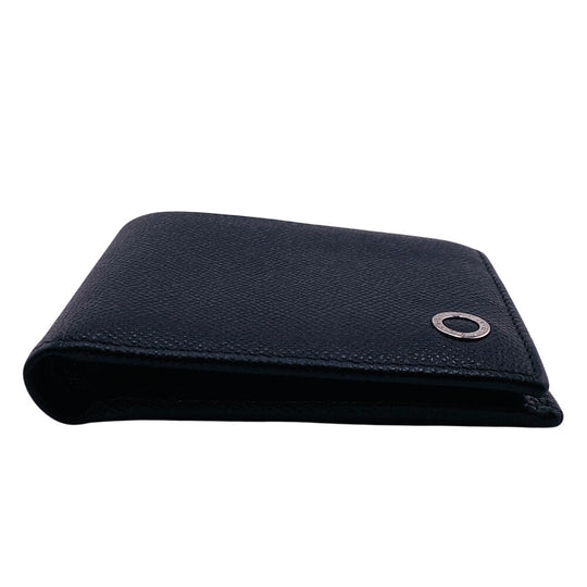 BVLGARI Bifold Wallet leather black Bulgari Bulgari Man mens Used Authentic