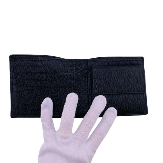 BVLGARI Bifold Wallet leather black Bulgari Bulgari Man mens Used Authentic