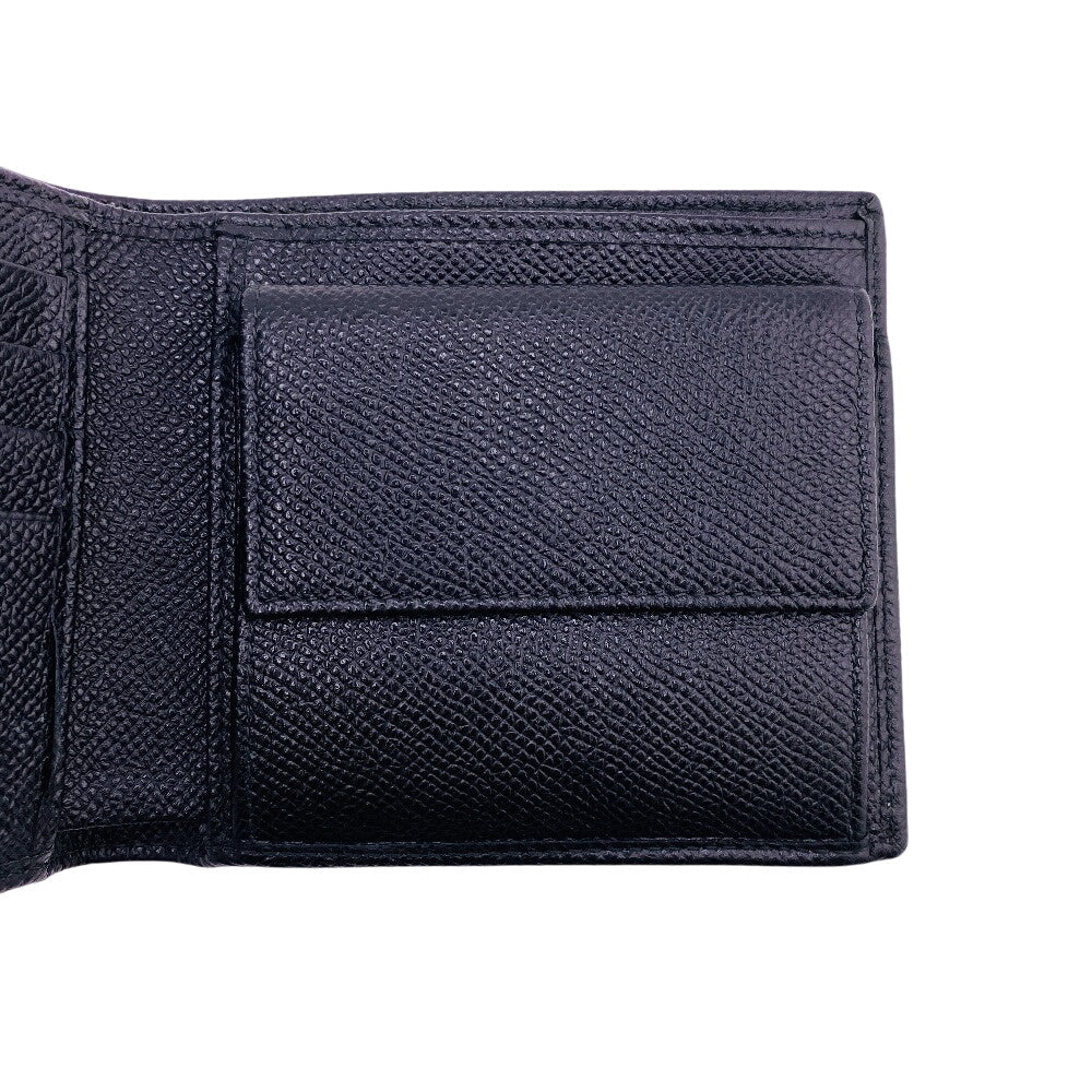 BVLGARI Bifold Wallet leather black Bulgari Bulgari Man mens Used Authentic