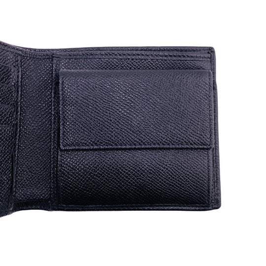BVLGARI Bifold Wallet leather black Bulgari Bulgari Man mens Used Authentic