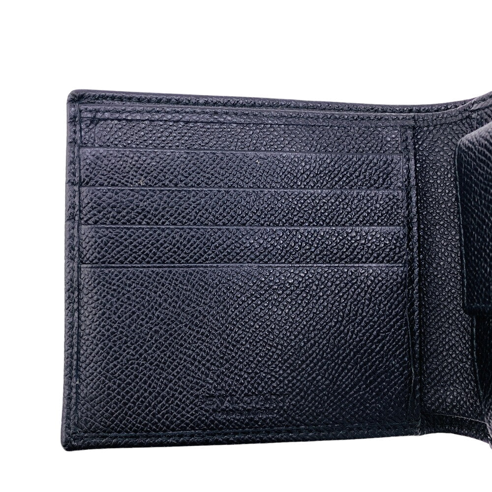 BVLGARI Bifold Wallet leather black Bulgari Bulgari Man mens Used Authentic