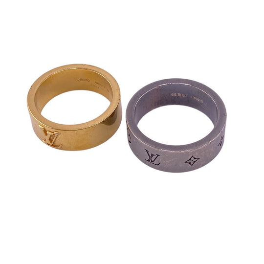 LOUIS VUITTON Ring M00513 Gold Plated Silver set Berg LV Instinct Women(Unisex) M Used Authentic
