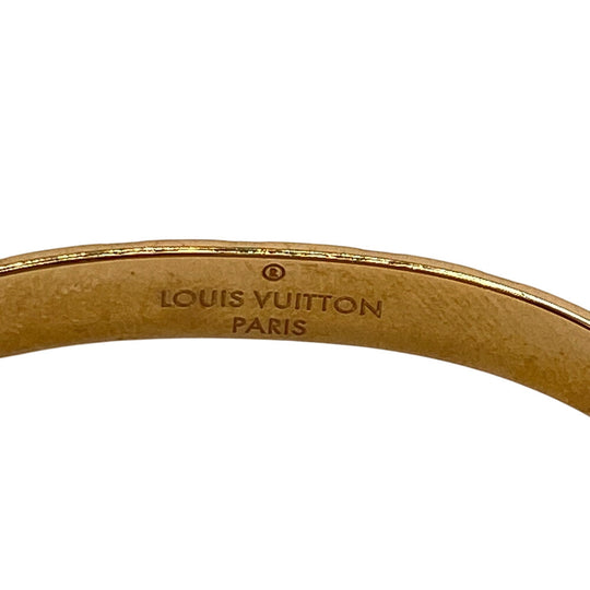 LOUIS VUITTON Pierce M00220 Gold Plated gold Hoop Pierce Monogram Women Used Authentic