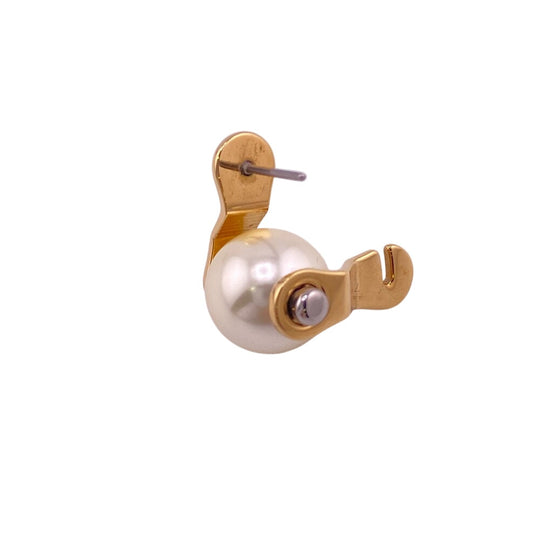 LOUIS VUITTON Pierce M68086 Gold Plated gold Pearl LV Speedy Women Used Authentic