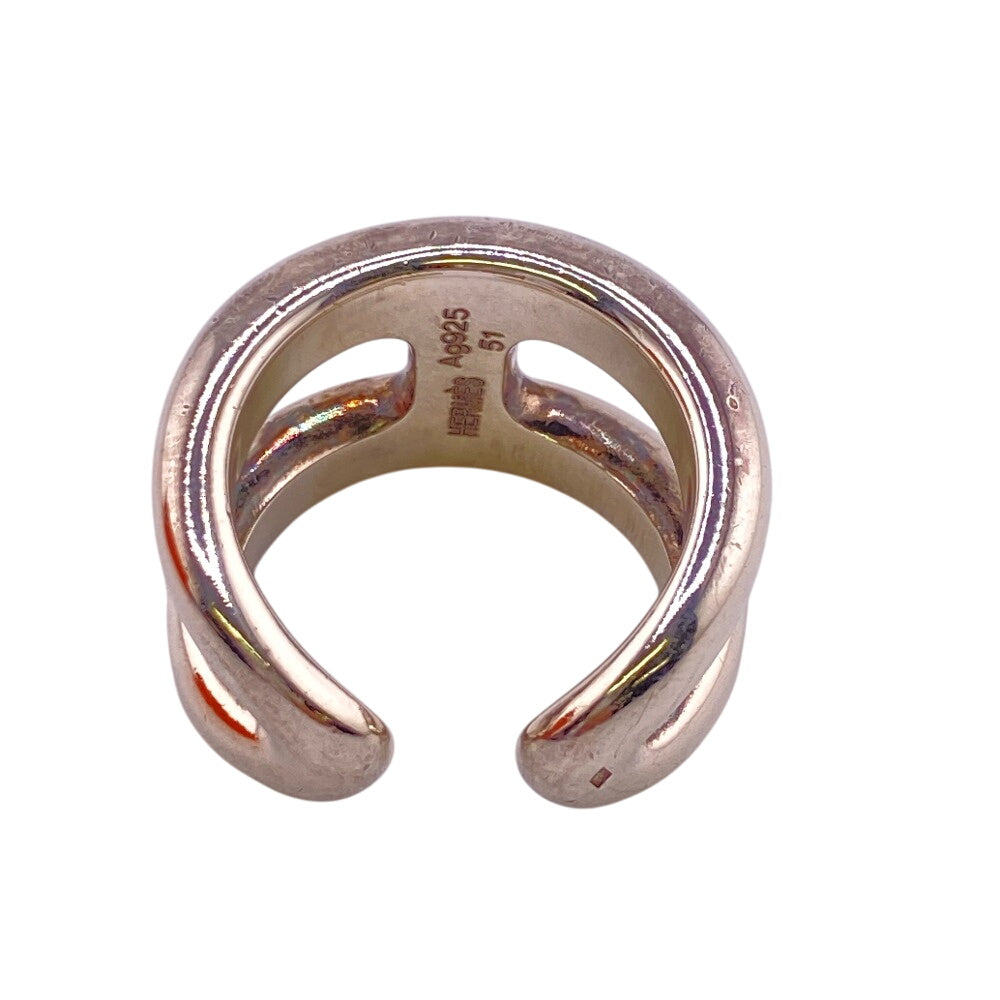 HERMES Ring Silver925 Silver Osmoz Women(Unisex) #51 Used Authentic