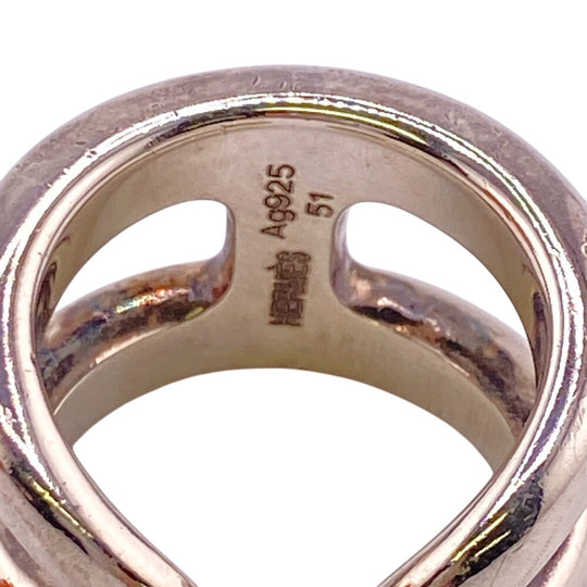 HERMES Ring Silver925 Silver Osmoz Women(Unisex) #51 Used Authentic