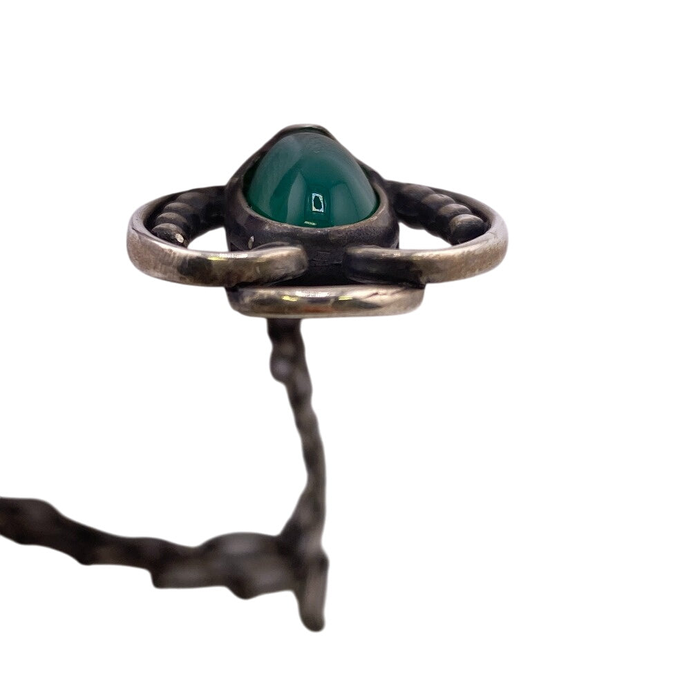 Georg Jensen Necklace Silver925 green Pendant 1990 Stone Women Used Authentic