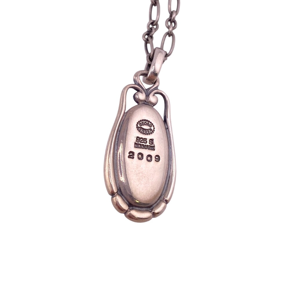Georg Jensen Necklace Silver925 Red Pendant 2009 Stone Women Used Authentic