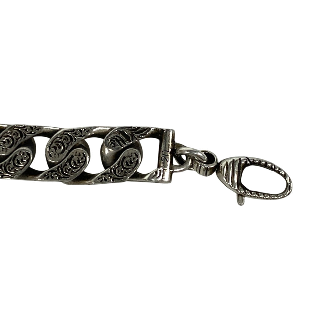 GUCCI bracelet Silver925 Silver Interlocking G Arabesque mens(Unisex) 20 Used Authentic