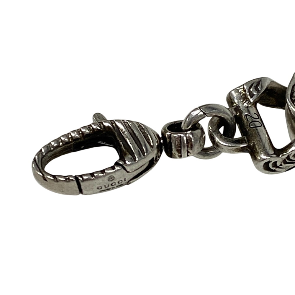 GUCCI bracelet Silver925 Silver Interlocking G Arabesque mens(Unisex) 20 Used Authentic
