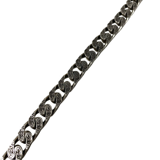 GUCCI bracelet Silver925 Silver Interlocking G Arabesque mens(Unisex) 20 Used Authentic