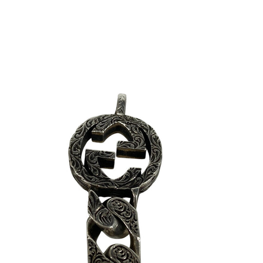 GUCCI bracelet Silver925 Silver Interlocking G Arabesque mens(Unisex) 20 Used Authentic