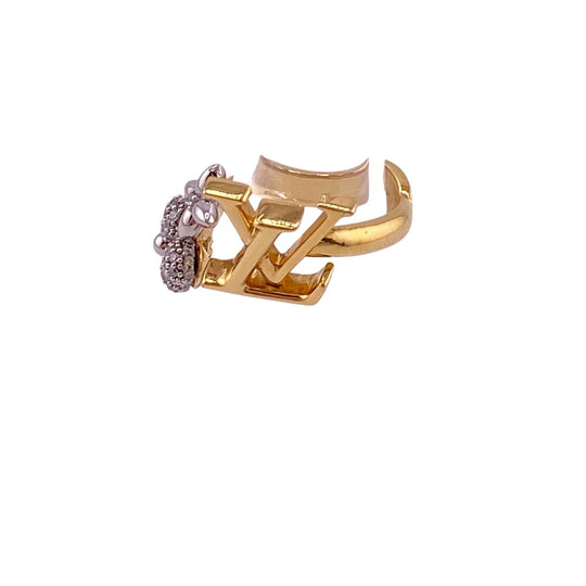 LOUIS VUITTON Ring M1093M Gold Plated gold Rhinestone Women M Used Authentic