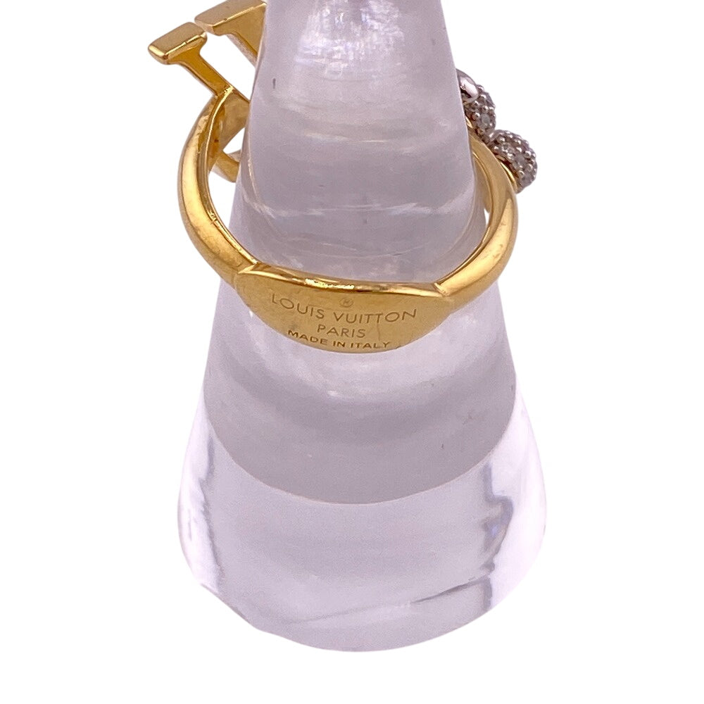 LOUIS VUITTON Ring M1093M Gold Plated gold Rhinestone Women M Used Authentic