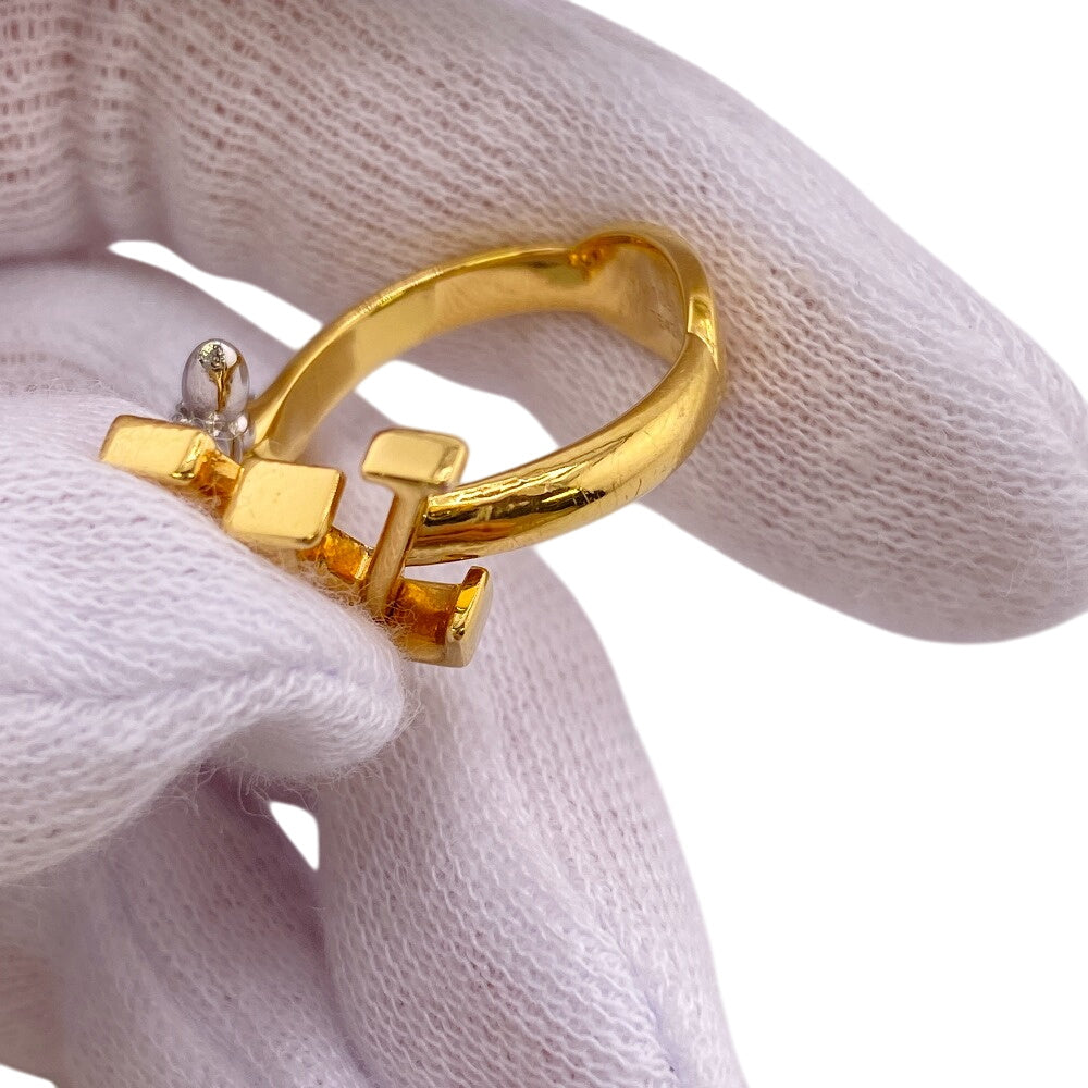 LOUIS VUITTON Ring M1093M Gold Plated gold Rhinestone Women M Used Authentic