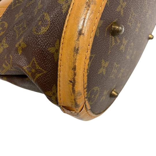 LOUIS VUITTON Tote Bag T42238 leather Brown Monogram Bucket USA Women Used Authentic