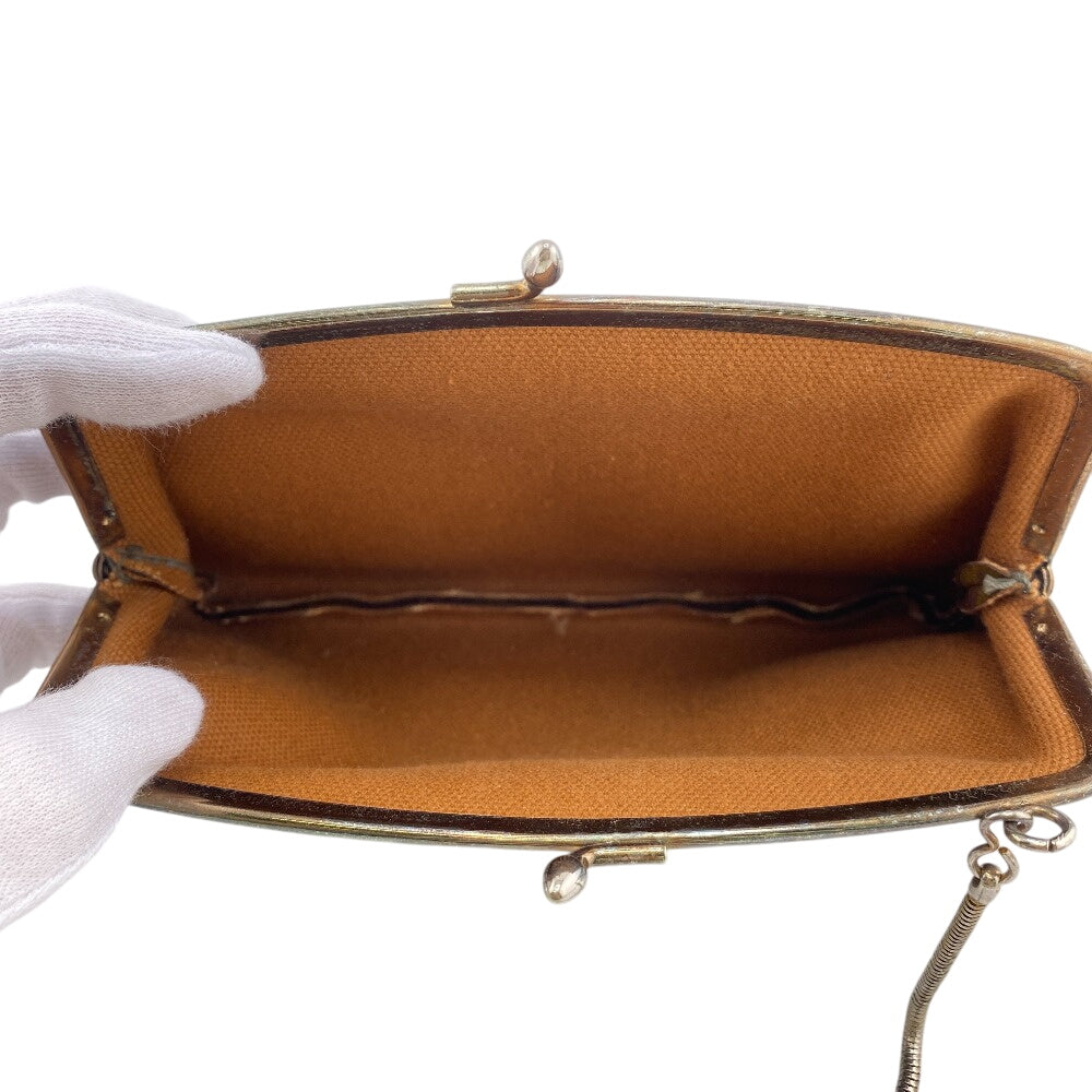 LOUIS VUITTON Pouch leather Brown Gamaguchi Monogram USA Women Used Authentic