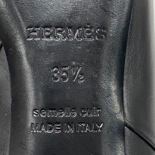 HERMES boots leather black 35 1/2