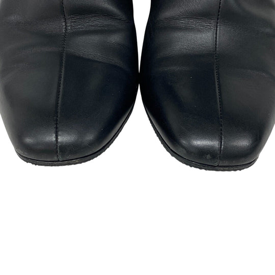 HERMES boots leather black 35 1/2