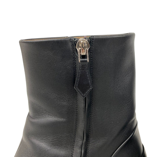 HERMES boots leather black 35 1/2