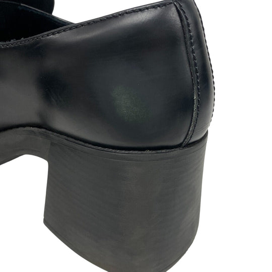 MIUMIU loafers 5D926D leather black Penny loafers coin Women 38 Used Authentic