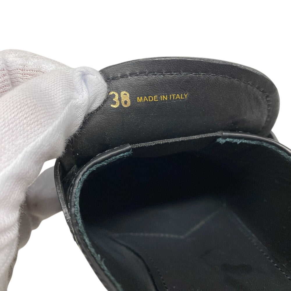 MIUMIU loafers 5D926D leather black Penny loafers coin Women 38 Used Authentic