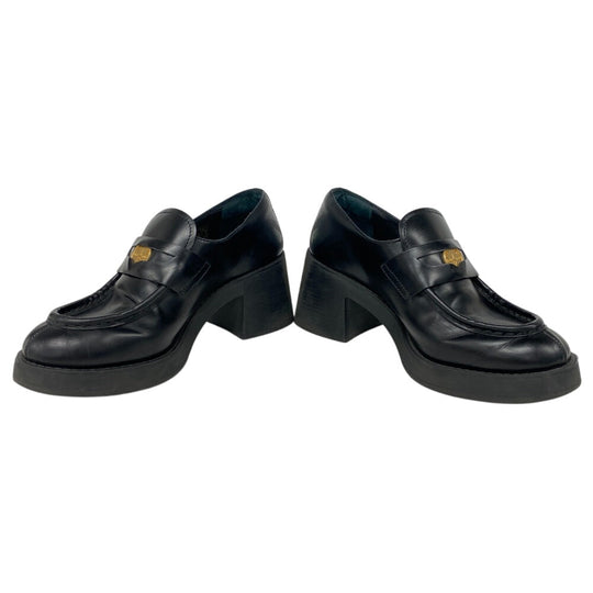 MIUMIU loafers 5D926D leather black Penny loafers coin Women 38 Used Authentic