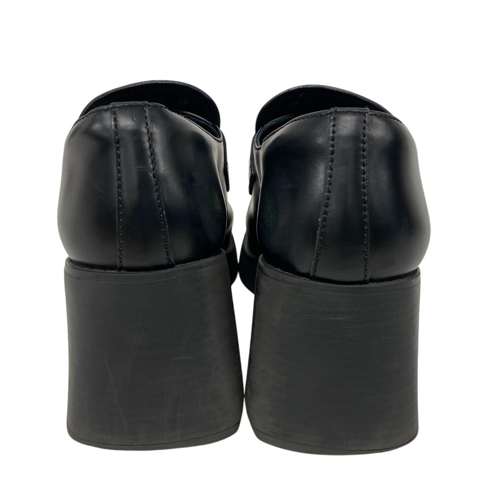 MIUMIU loafers 5D926D leather black Penny loafers coin Women 38 Used Authentic