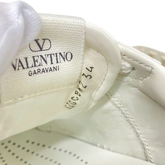 Valentino Garavani sneakers leather white Rock studs Women 34 Used Authentic