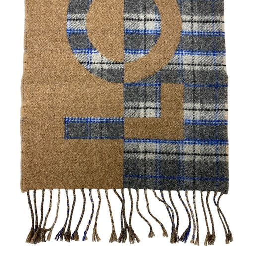 LOUIS VUITTON Scarf Cashmere, Wool beige Escalp Check with Louis mens(Unisex) Used Authentic