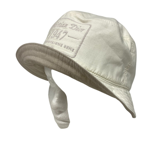 Christian Dior Other hats Cotton, Polyester white Bucket hat embroidery mens(Unisex) L Used Authentic