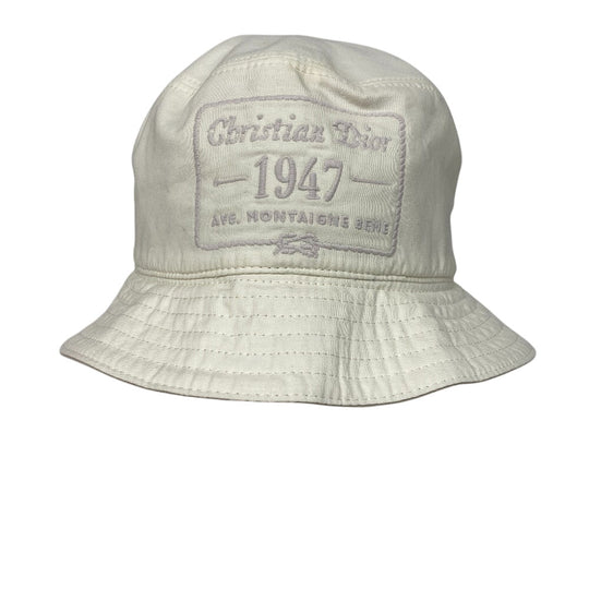 Christian Dior Other hats Cotton, Polyester white Bucket hat embroidery mens(Unisex) L Used Authentic