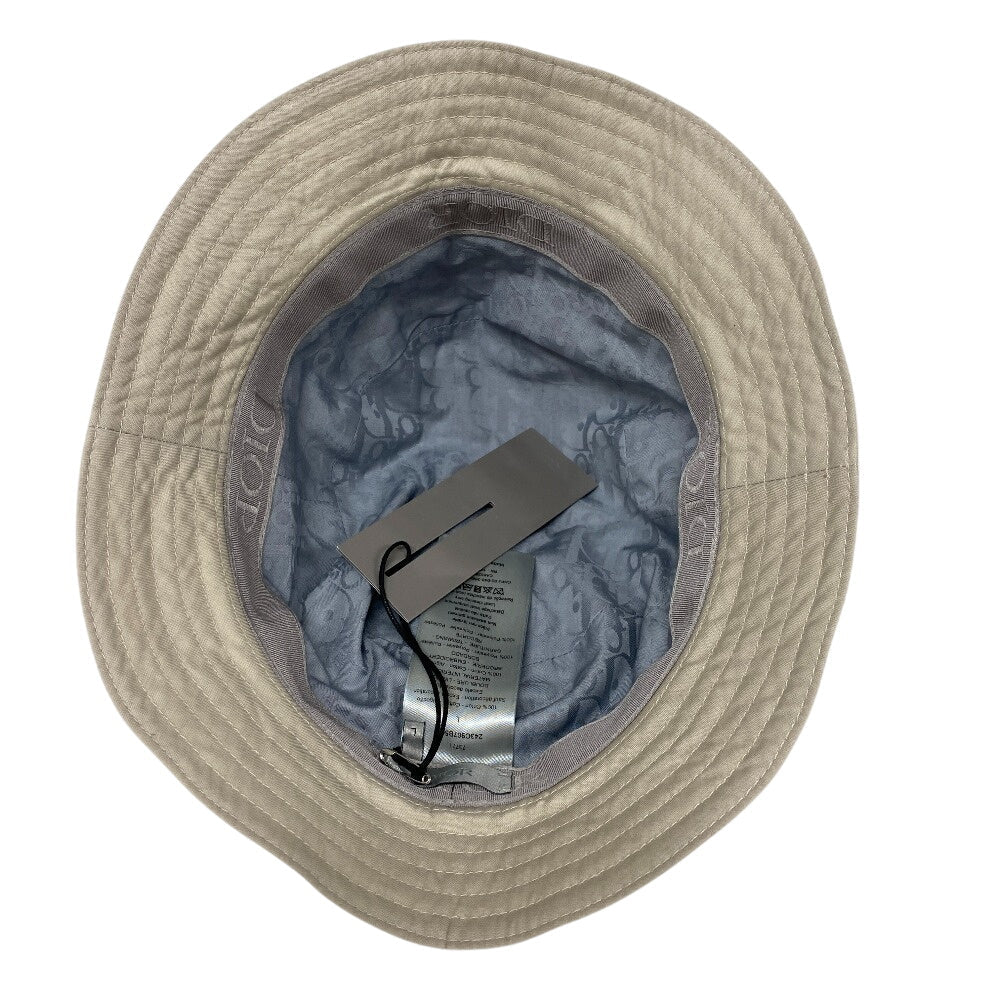Christian Dior Other hats Cotton, Polyester white Bucket hat embroidery mens(Unisex) L Used Authentic