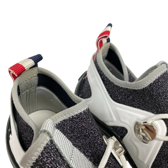 MONCLER sneakers Fabric, Knit black lame panel Women 35 Used Authentic