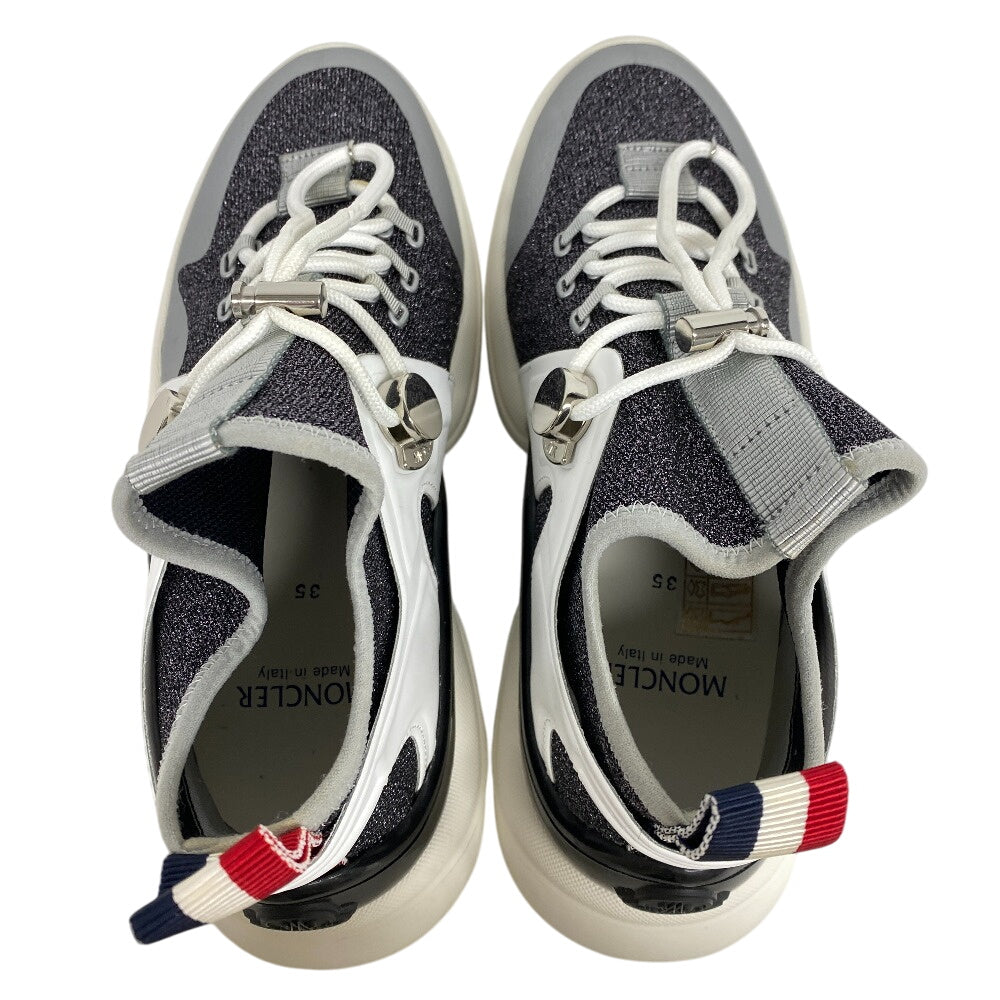 MONCLER sneakers Fabric, Knit black lame panel Women 35 Used Authentic