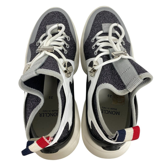 MONCLER sneakers Fabric, Knit black lame panel Women 35 Used Authentic
