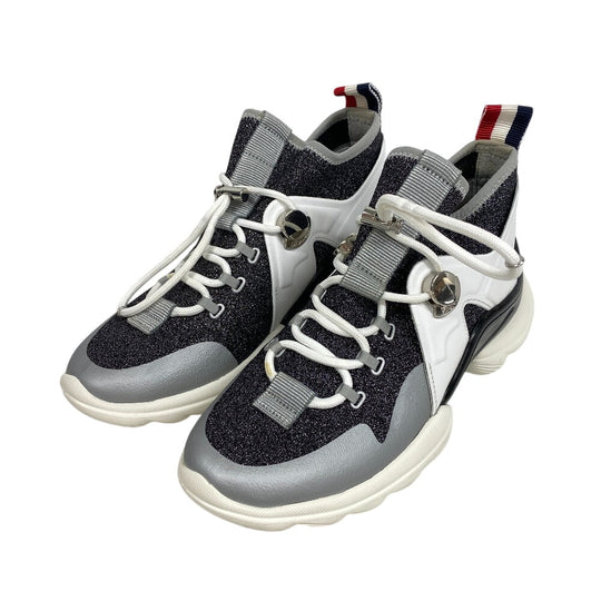 MONCLER sneakers Fabric, Knit black lame panel Women 35 Used Authentic
