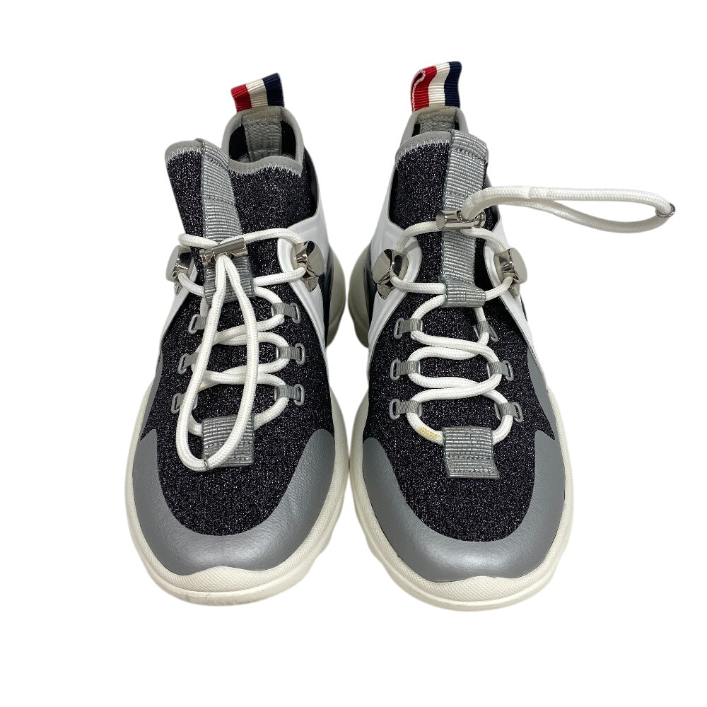 MONCLER sneakers Fabric, Knit black lame panel Women 35 Used Authentic
