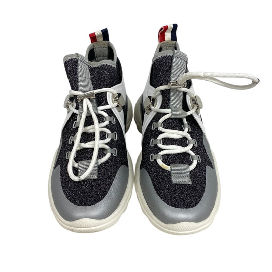 MONCLER sneakers Fabric, Knit black lame panel Women 35 Used Authentic