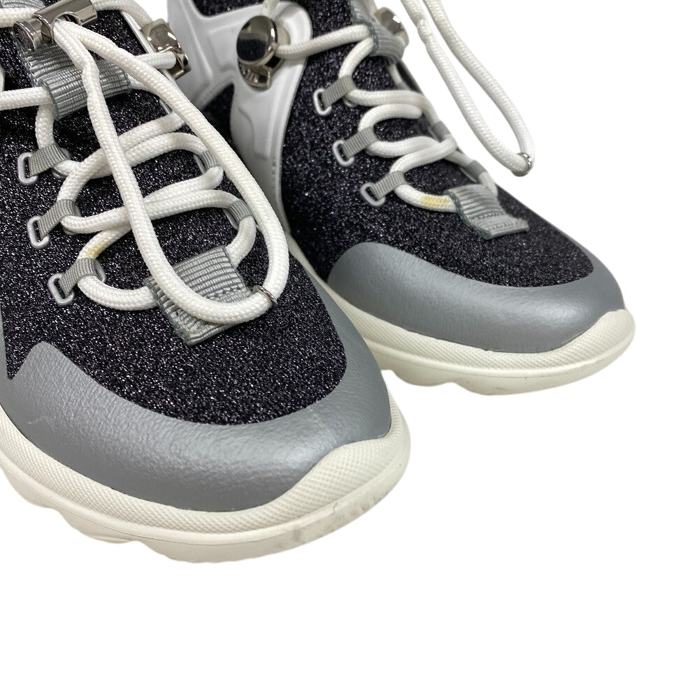 MONCLER sneakers Fabric, Knit black lame panel Women 35 Used Authentic